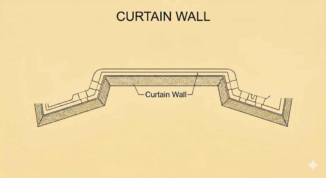 Top-down diagram of Curtain Wall