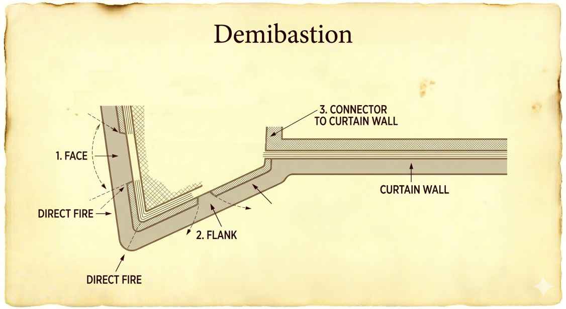Top-down diagram of Demibastion
