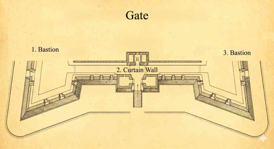 Top-down diagram of Gate