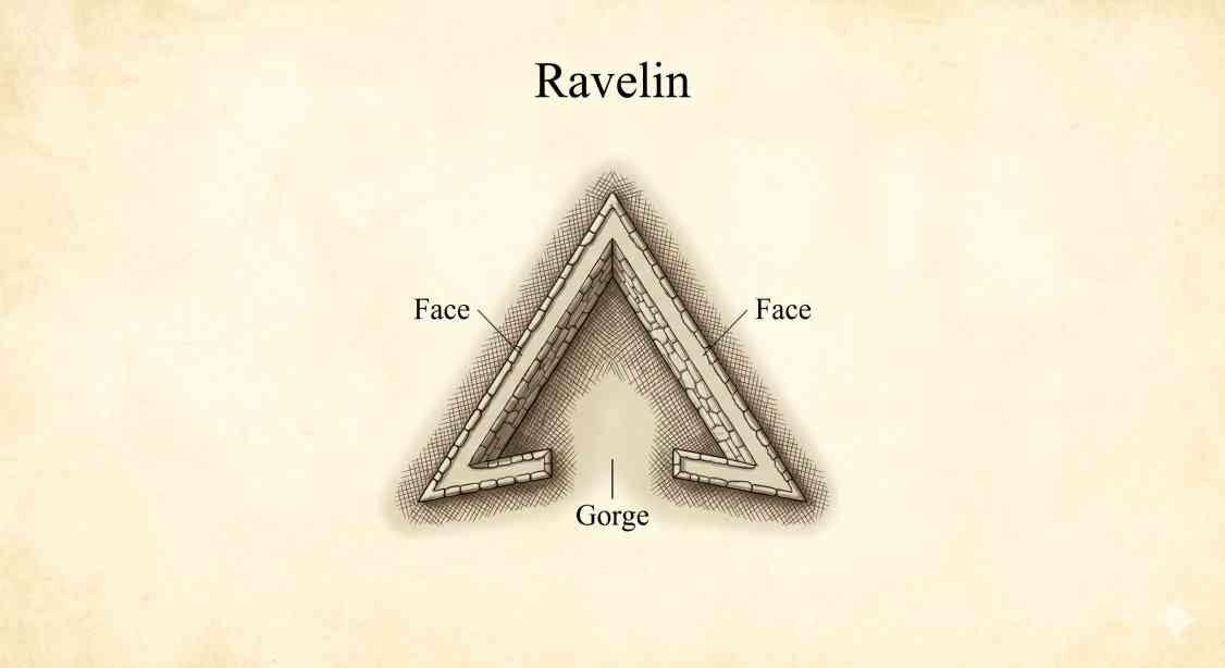 Top-down diagram of Ravelin