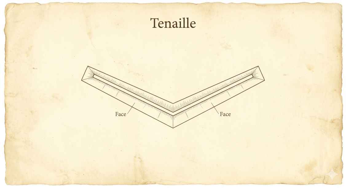 Top-down diagram of Tenaille